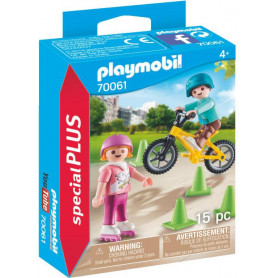 Playmobil - Children with Skates and Bike
