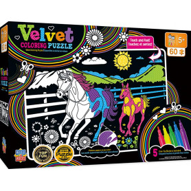 Masterpcs Kids Velvet Coloring Horse and Pony Puzzle 60 pcs