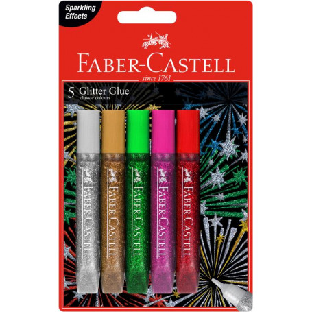 Faber-Castell Classic Glitter Glue ( Blister Pack 5)