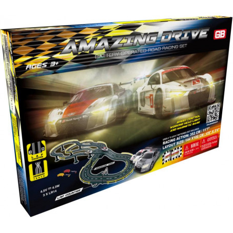 GB AMAZING DRIVE ROAD SLOT RACING SET Battery Not Included