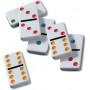 Classic Double 6 Colour Dominoes in Black & Gold Tin