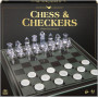Clear Plastic Chess and Checkers with Glass Board