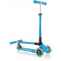 Globber PRIMO FOLDABLE LIGHTS SKY BLUE with Ano T-bar