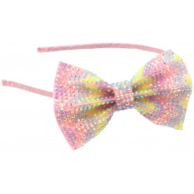Pink Poppy Pastel Gemstone Bow Headband