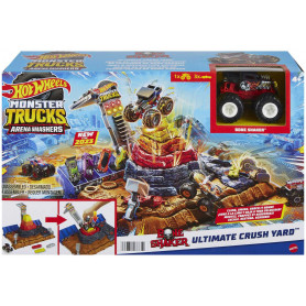 HOT WHEELS  Monster Trucks Arena Smashers  BONE SHAKER ULTIMATE CRUSH YARD Playset