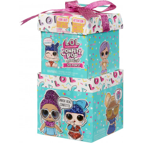 L.O.L. Surprise Confetti Pop Birthday Sisters Tots in PDQ