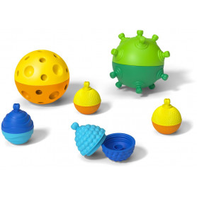 LALABOOM 2 SENSORY BALLS & 8 PCS BEADS