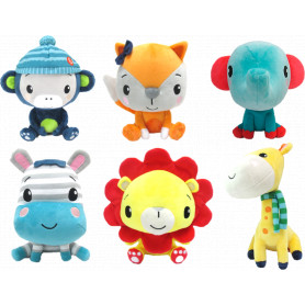 Fisher Price 20cm Sitting Plush in Open Box - 6 Assorted