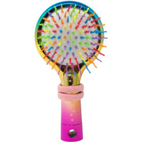 Pink Poppy Rainbow Bristle Mirrored Hairbrush