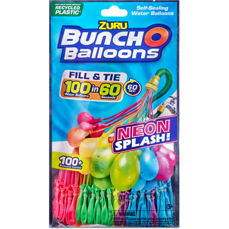 Zuru Bunch O Balloons Neon Splash 3pk Foilbag