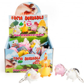 a10 mrtoys NFO Poo Poo Keyring Farm Animals- Assorted