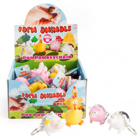 a10 mrtoys NFO Poo Poo Keyring Farm Animals- Assorted