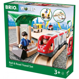 BRIO Set - Rail & Road Travel Set, 33 pieces