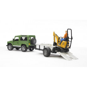 BRUDER 1:16 Land Rover Defender w/1 Axle Trailer