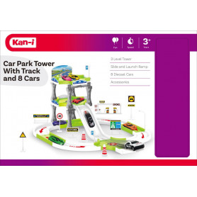 Kan-i Track Parking Lot Set W/8pcs  Cars