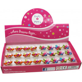 Pink Poppy Dazzling Daisy Gem Rings