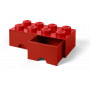LEGO BRICK DRAWER (8 KNOBS) - Bright Red