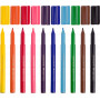 Faber-Castell Connector Pen Colour Marker Asstd (Wallet 10)