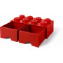 LEGO BRICK DRAWER (8 KNOBS) - Bright Red