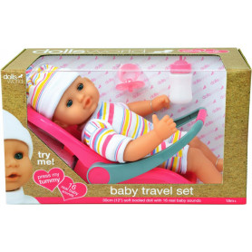 Dollsworld baby travel set with doll