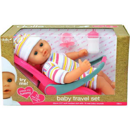 Dollsworld baby travel set with doll