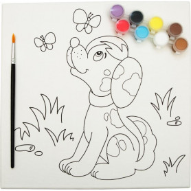 JASART KIDS COLOURING CANVAS 10X10INCH ASSTED