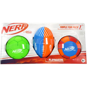 Wahu Nerf Basketball, Footy and Soccer 3 Pack