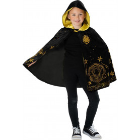 HOGWARTS BLACK & GOLD HOODED ROBE - SIZE 6+