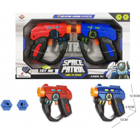 Twin 12cm Space Patrol Guns w Light & Sound Asst (D30)